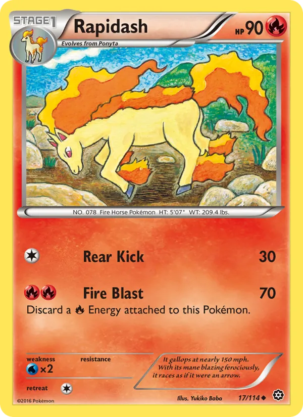 Rapidash — Steam Siege #17 (Pokémon TCG card)