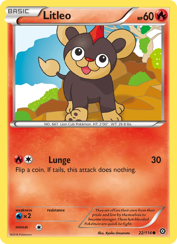 Litleo — Steam Siege #22 (Pokémon TCG card)