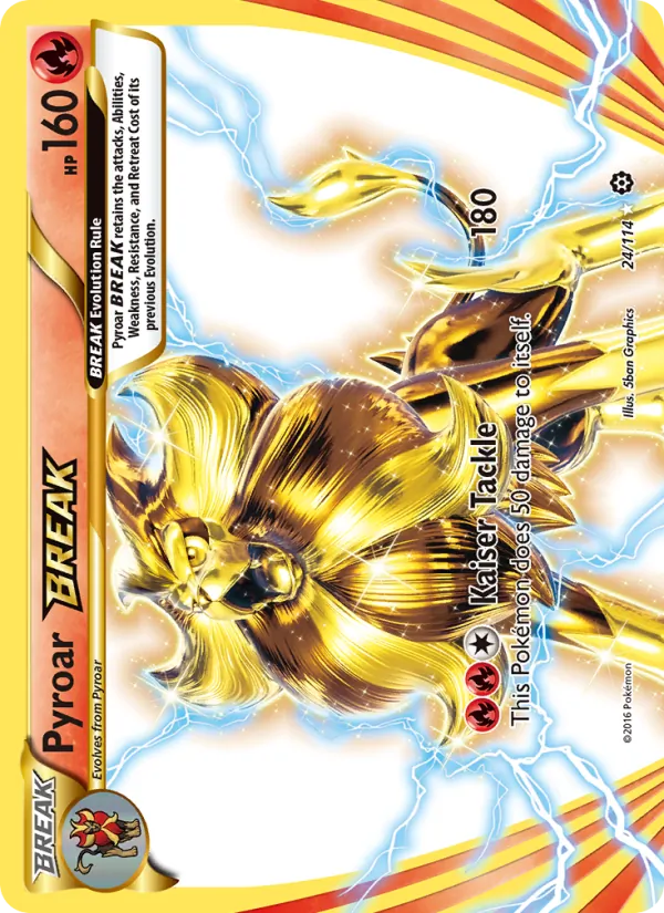 Pyroar BREAK — Steam Siege #24 (Pokémon TCG card)