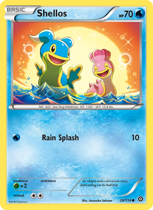 Shellos — Steam Siege #28 (Pokémon TCG card)