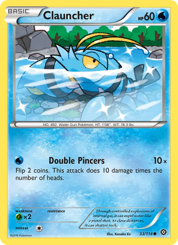 Clauncher — Steam Siege #33 (Pokémon TCG card)