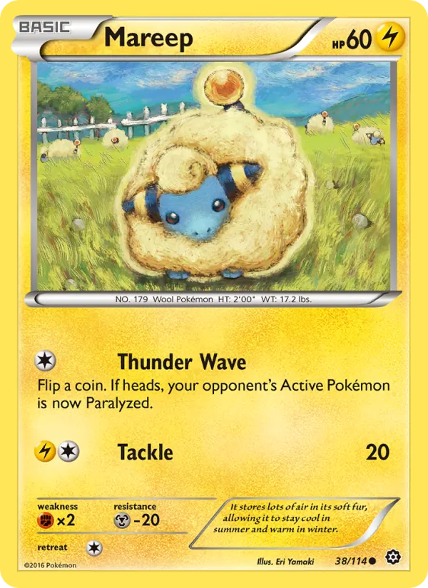 Mareep — Steam Siege #38 (Pokémon TCG card)
