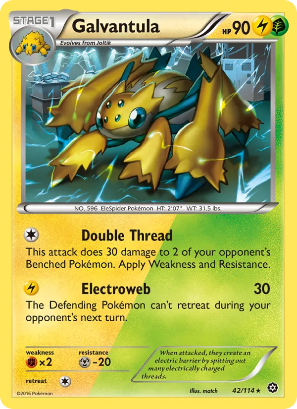 Galvantula — Steam Siege #42 (Pokémon TCG card)