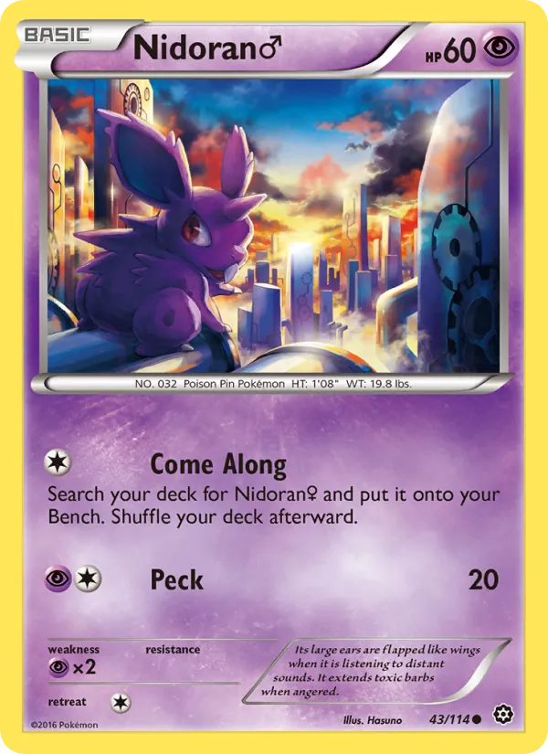 Nidoran♂ — Steam Siege #43 (Pokémon TCG card)