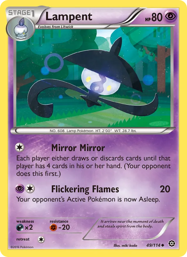 Lampent — Steam Siege #49 (Pokémon TCG card)
