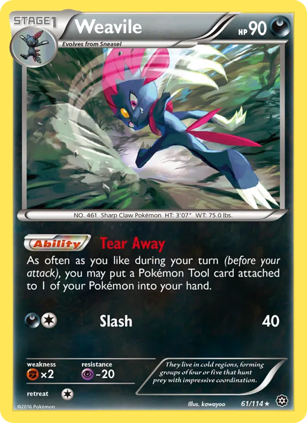 Weavile — Steam Siege #61 (Pokémon TCG card)