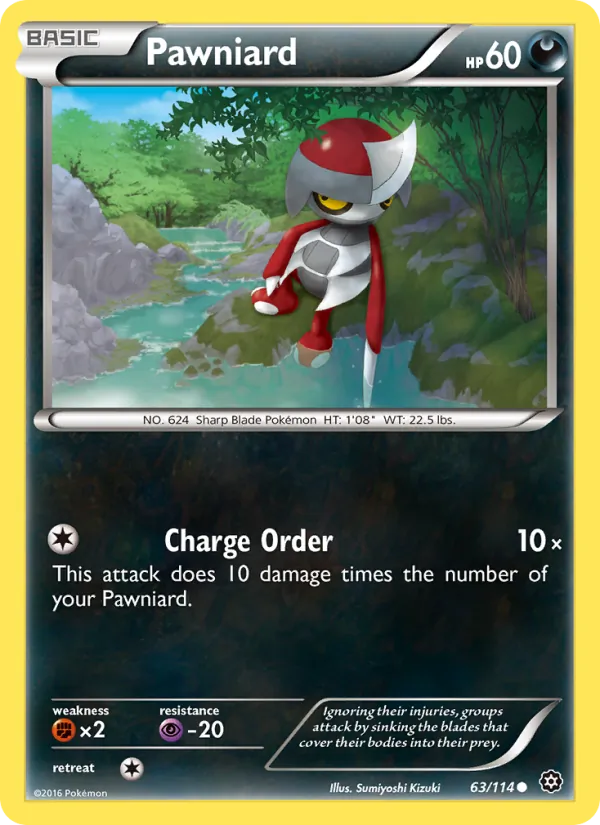 Pawniard — Steam Siege #63 (Pokémon TCG card)