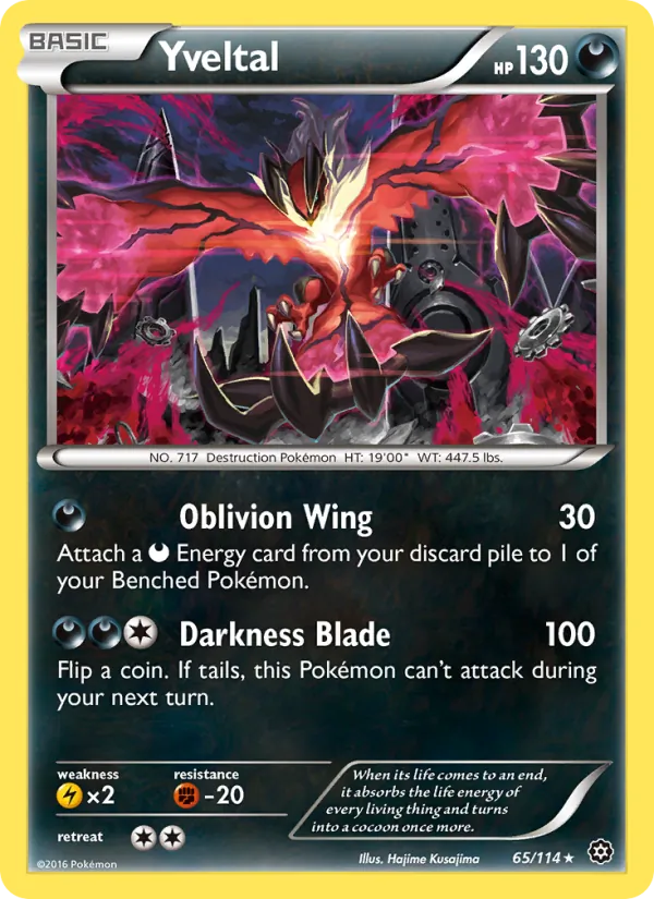 Yveltal — Steam Siege #65 (Pokémon TCG card)