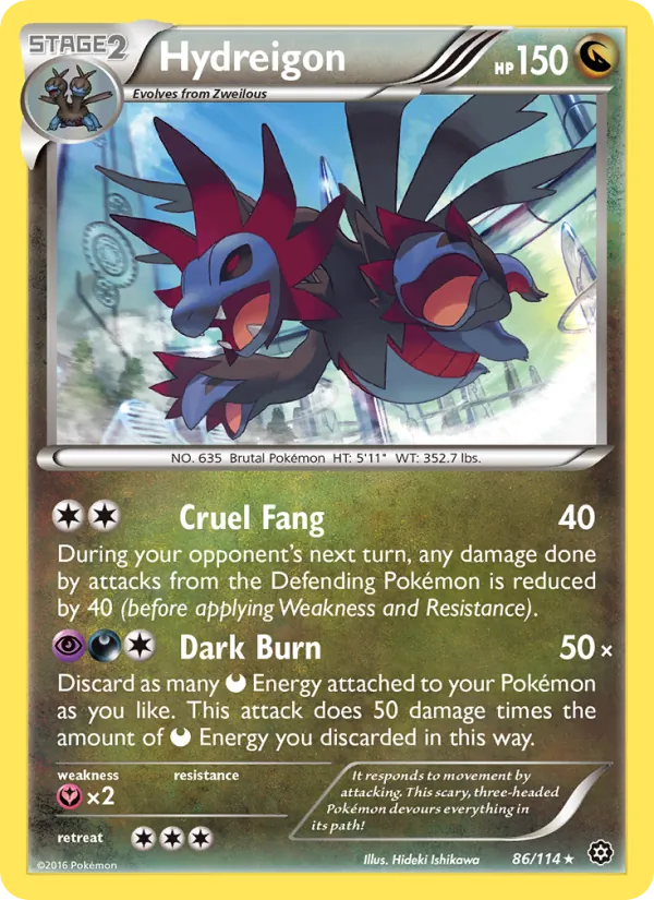 Hydreigon — Steam Siege #86 (Pokémon TCG card)