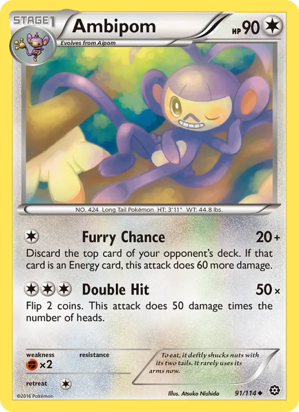 Ambipom — Steam Siege #91 (Pokémon TCG card)