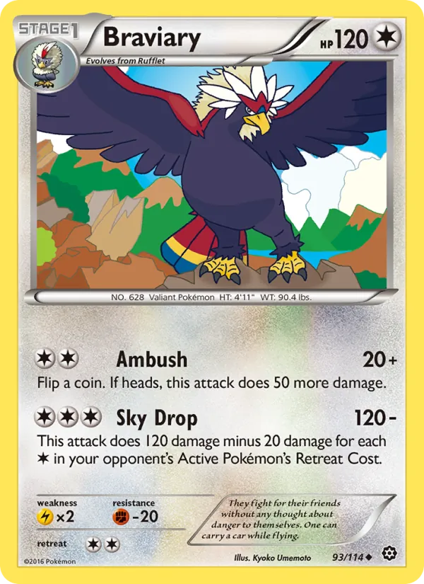 Braviary — Steam Siege #93 (Pokémon TCG card)