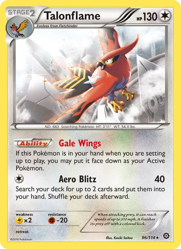 Talonflame — Steam Siege #96 (Pokémon TCG card)