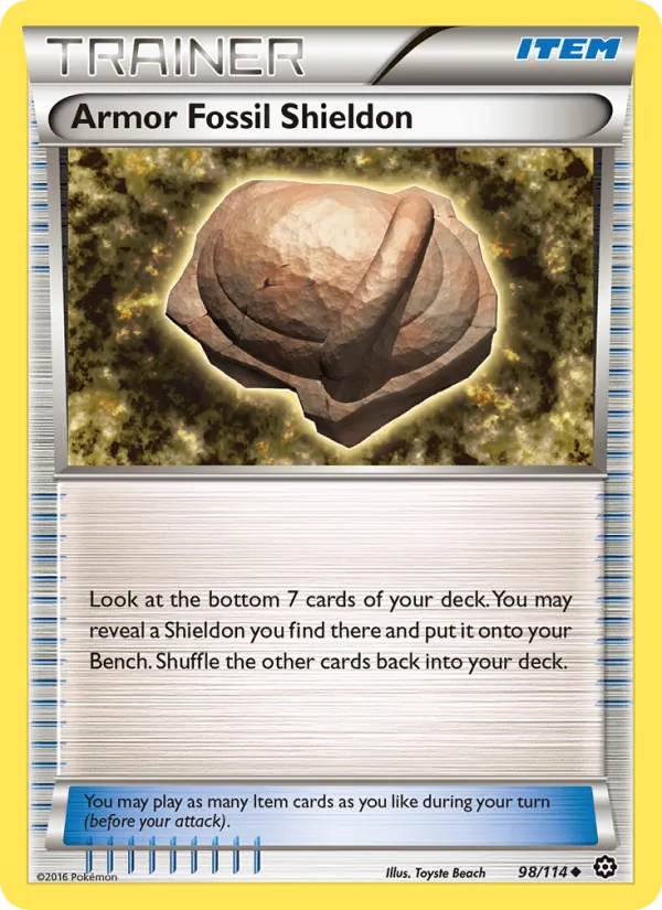 Armor Fossil Shieldon — Steam Siege #98 (Pokémon TCG card)