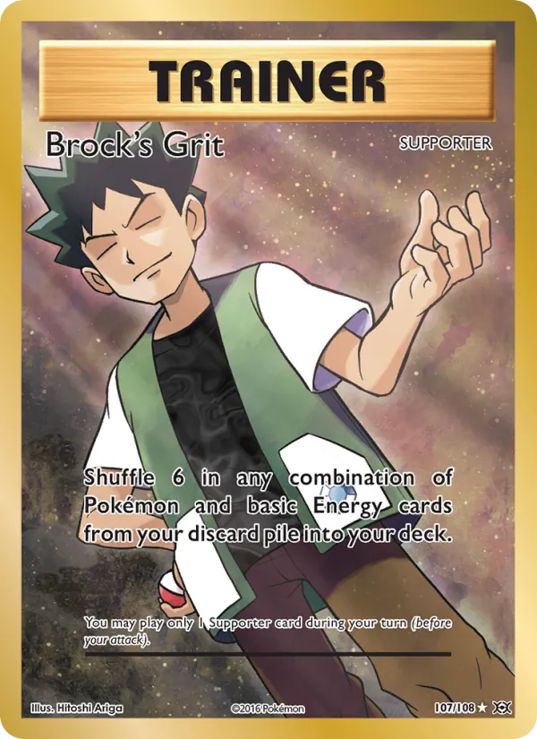Brock's Grit — Evolutions #107 (Pokémon TCG card)
