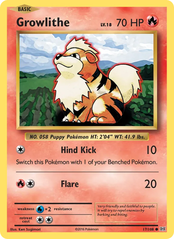 Growlithe — Evolutions #17 (Pokémon TCG card)