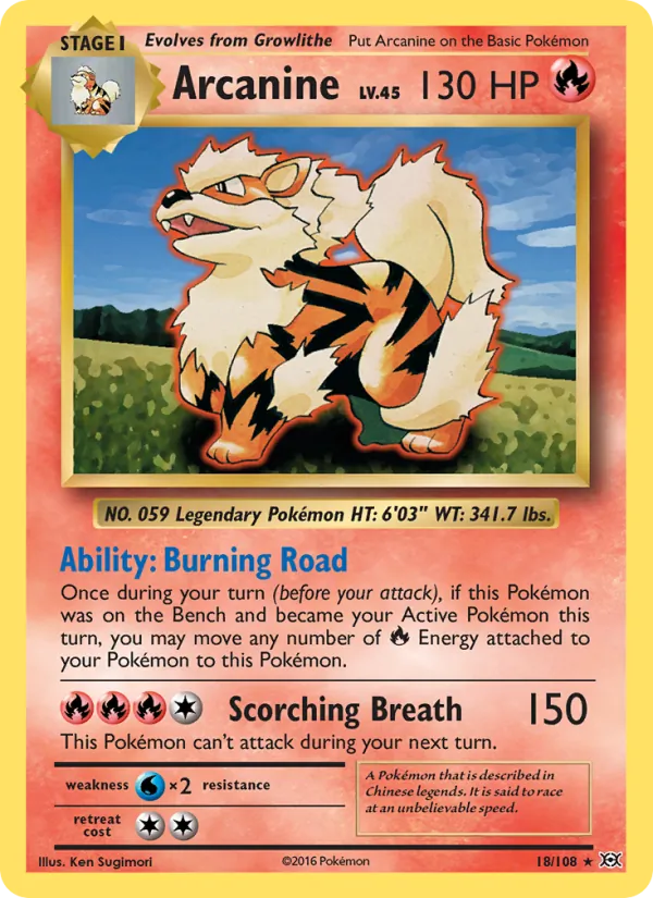 Arcanine — Evolutions #18 (Pokémon TCG card)