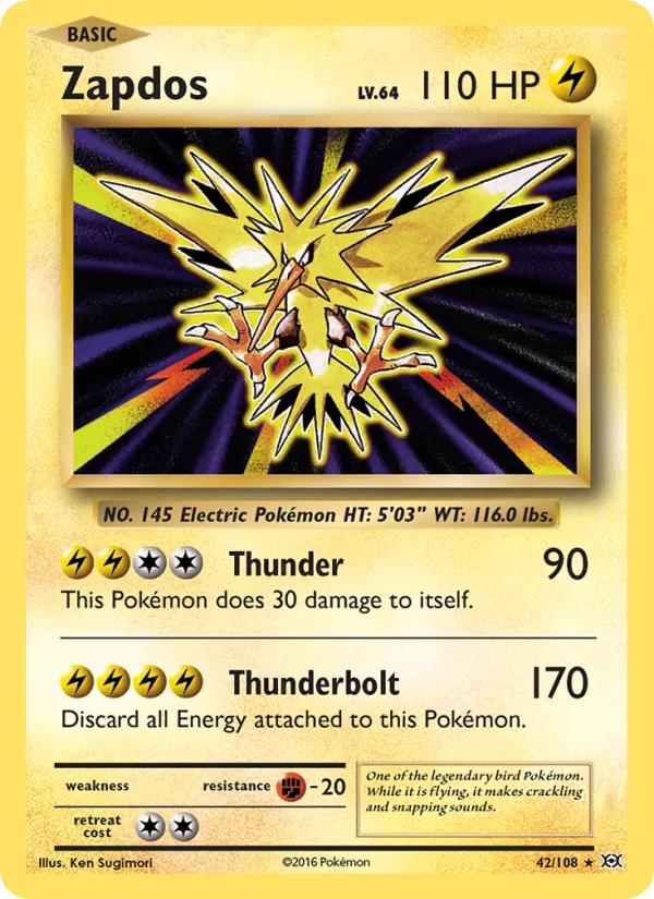 Zapdos — Evolutions #42 (Pokémon TCG card)