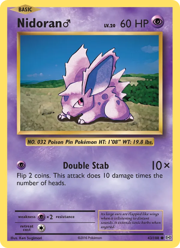 Nidoran♂ — Evolutions #43 (Pokémon TCG card)