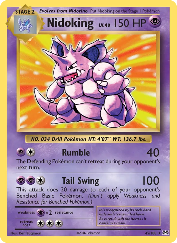 Nidoking — Evolutions #45 (Pokémon TCG card)