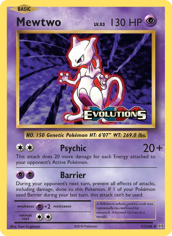 Mewtwo — Evolutions #51 (Pokémon TCG card)