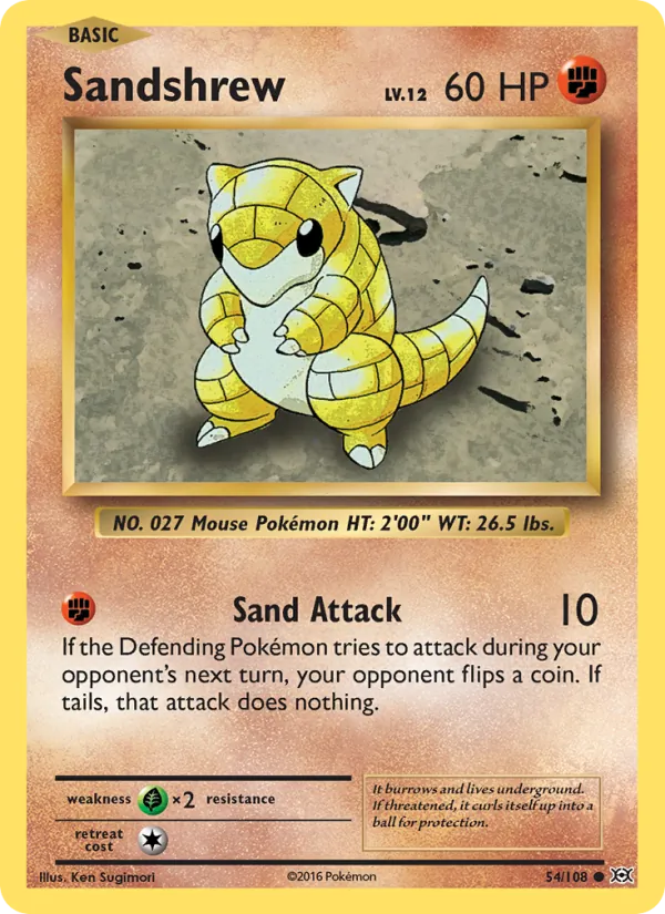 Sandshrew — Evolutions #54 (Pokémon TCG card)