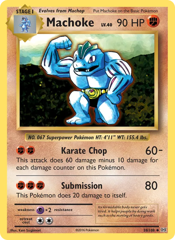 Machoke — Evolutions #58 (Pokémon TCG card)