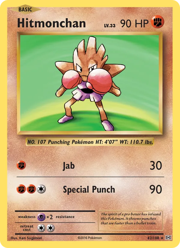 Hitmonchan — Evolutions #62 (Pokémon TCG card)