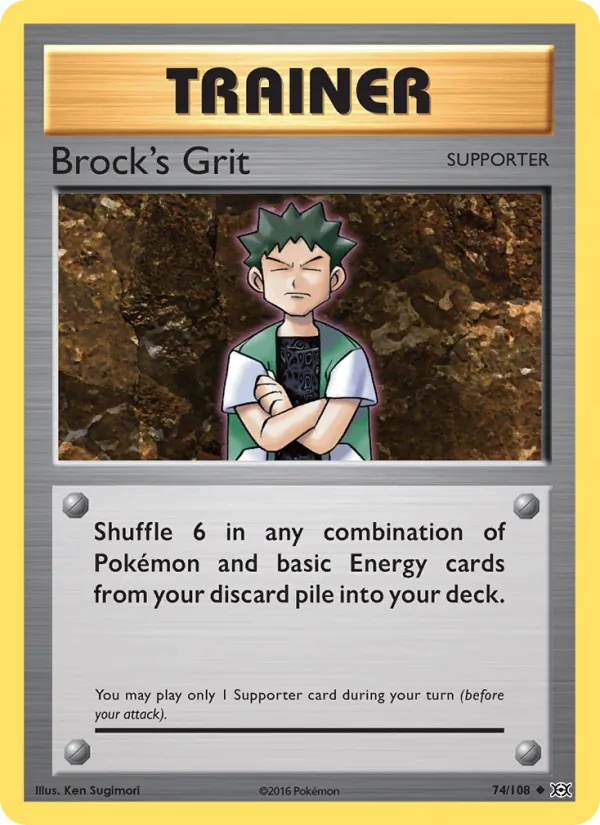 Brock's Grit — Evolutions #74 (Pokémon TCG card)