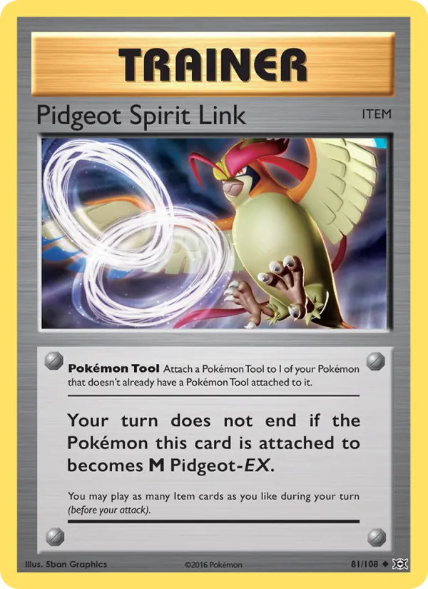 Pidgeot Spirit Link — Evolutions #81 (Pokémon TCG card)