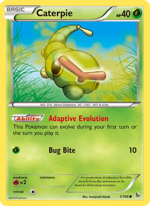 Caterpie — Flashfire #1 (Pokémon TCG card)