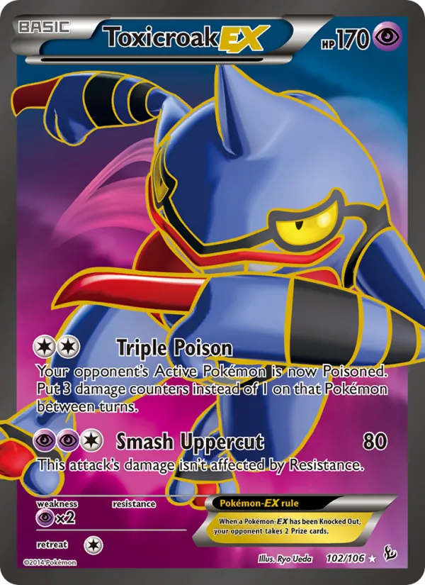 Toxicroak EX — Flashfire #102 (Pokémon TCG card)