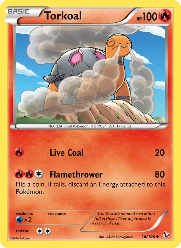 Torkoal — Flashfire #16 (Pokémon TCG card)