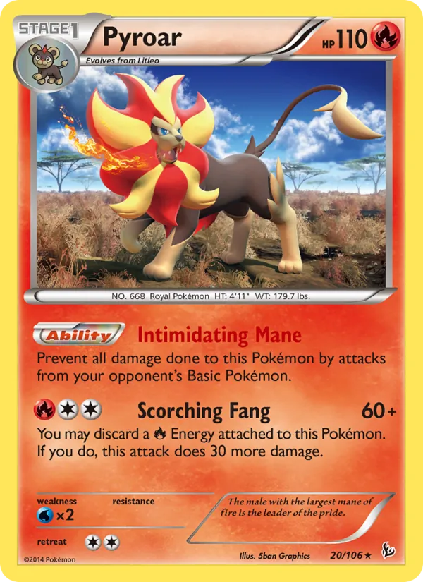 Pyroar — Flashfire #20 (Pokémon TCG card)