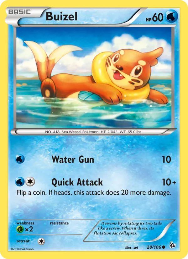Buizel — Flashfire #28 (Pokémon TCG card)