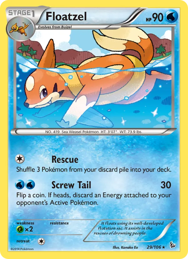 Floatzel — Flashfire #29 (Pokémon TCG card)