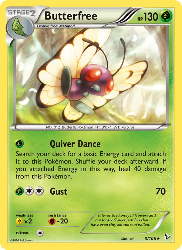 Butterfree — Flashfire #3 (Pokémon TCG card)