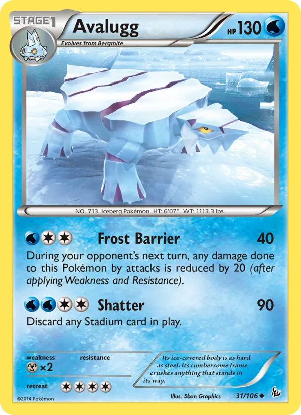 Avalugg — Flashfire #31 (Pokémon TCG card)