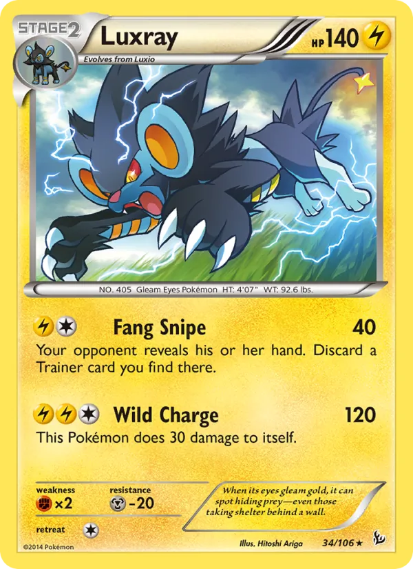 Luxray — Flashfire #34 (Pokémon TCG card)