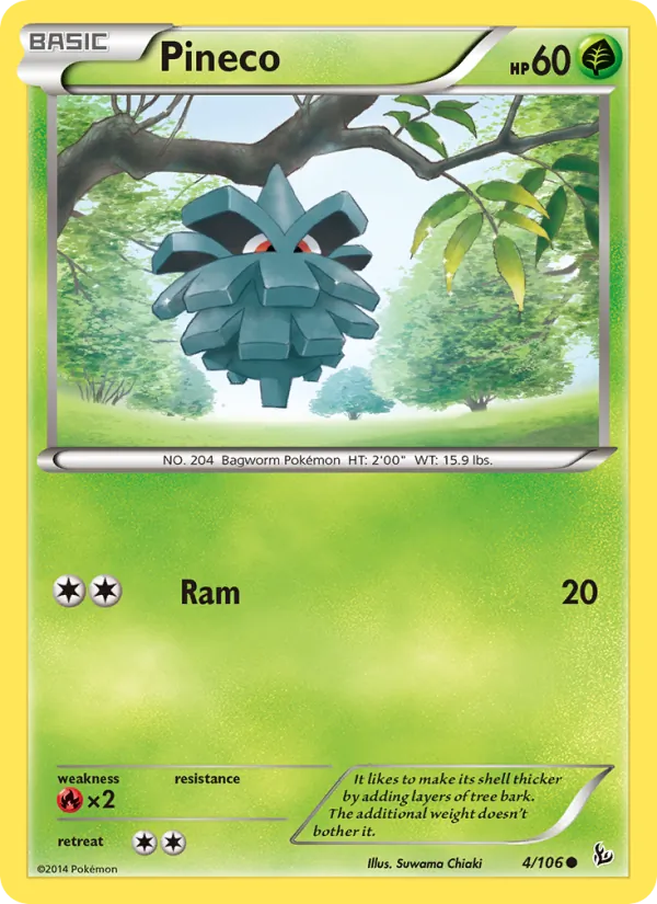 Pineco — Flashfire #4 (Pokémon TCG card)