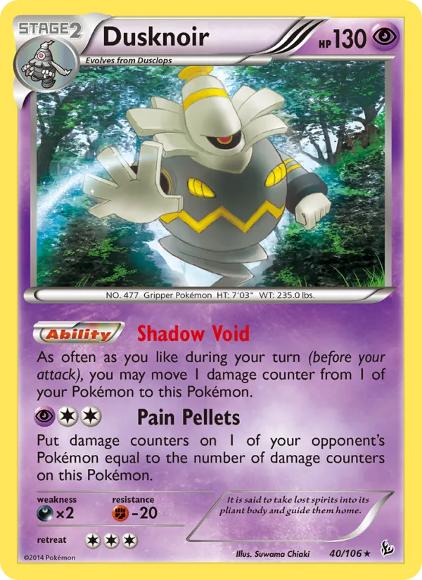 Dusknoir — Flashfire #40 (Pokémon TCG card)
