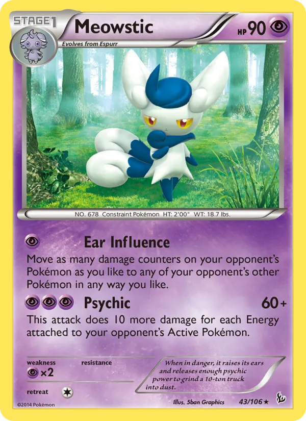 Meowstic — Flashfire #43 (Pokémon TCG card)