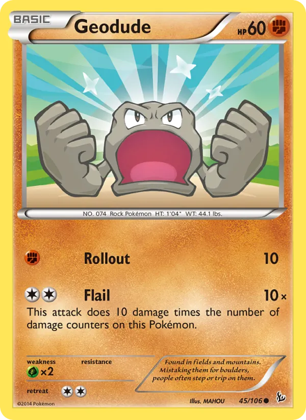 Geodude — Flashfire #45 (Pokémon TCG card)