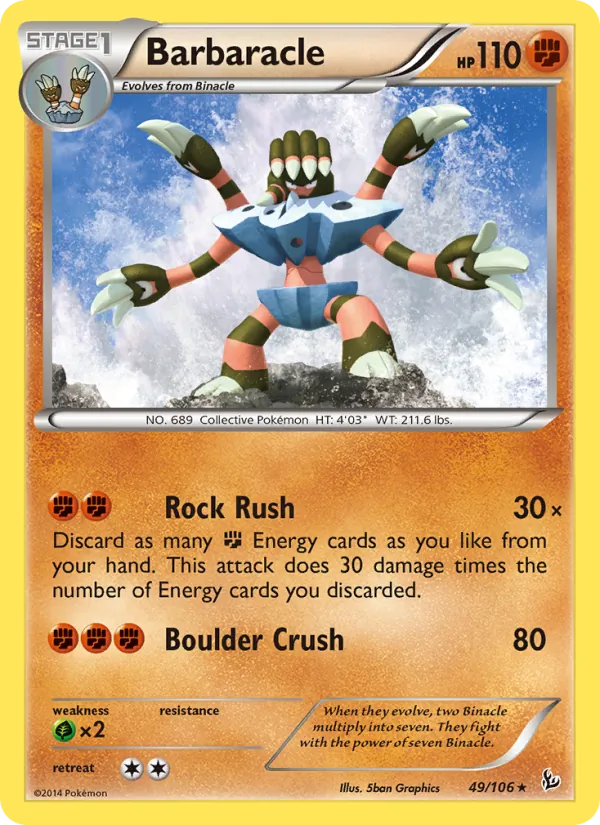 Barbaracle — Flashfire #49 (Pokémon TCG card)