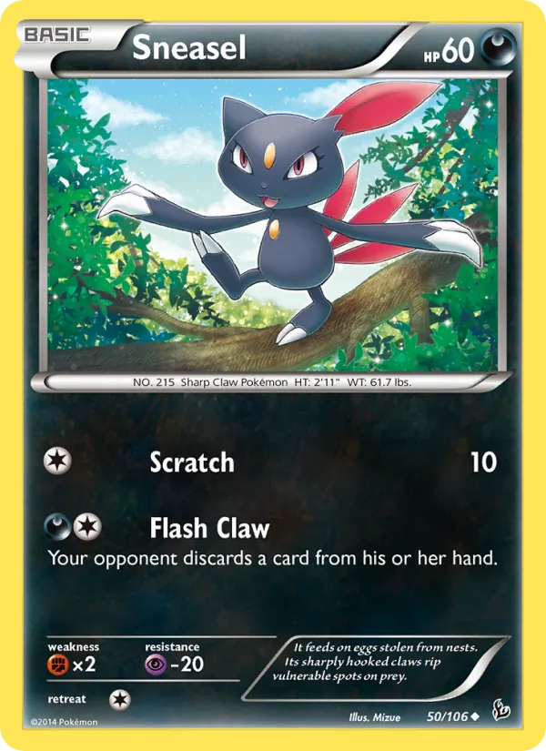 Sneasel — Flashfire #50 (Pokémon TCG card)