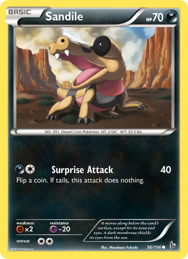 Sandile — Flashfire #56 (Pokémon TCG card)
