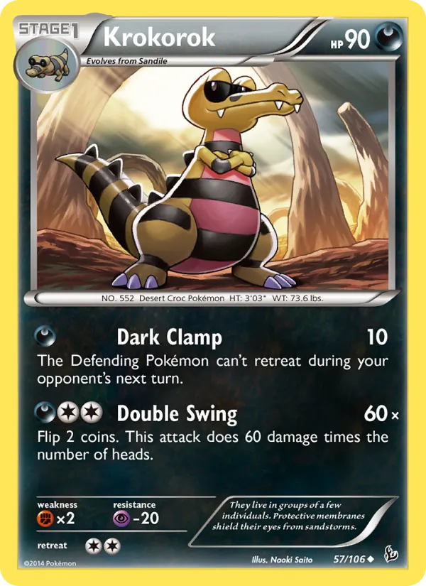 Krokorok — Flashfire #57 (Pokémon TCG card)