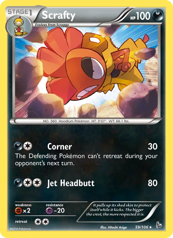 Scrafty — Flashfire #59 (Pokémon TCG card)