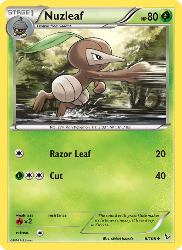 Nuzleaf — Flashfire #6 (Pokémon TCG card)