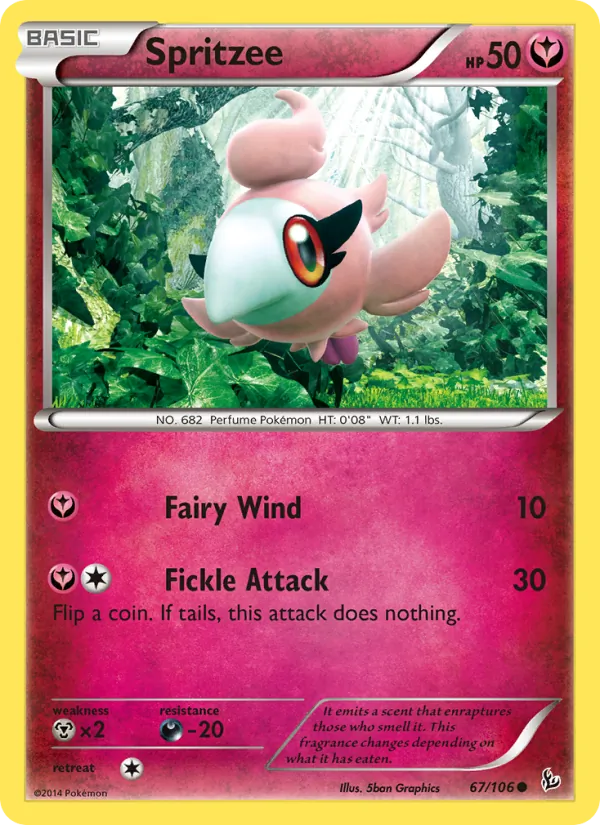 Spritzee — Flashfire #67 (Pokémon TCG card)