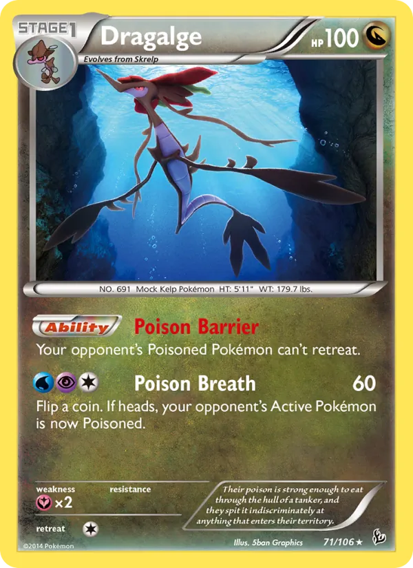 Dragalge — Flashfire #71 (Pokémon TCG card)